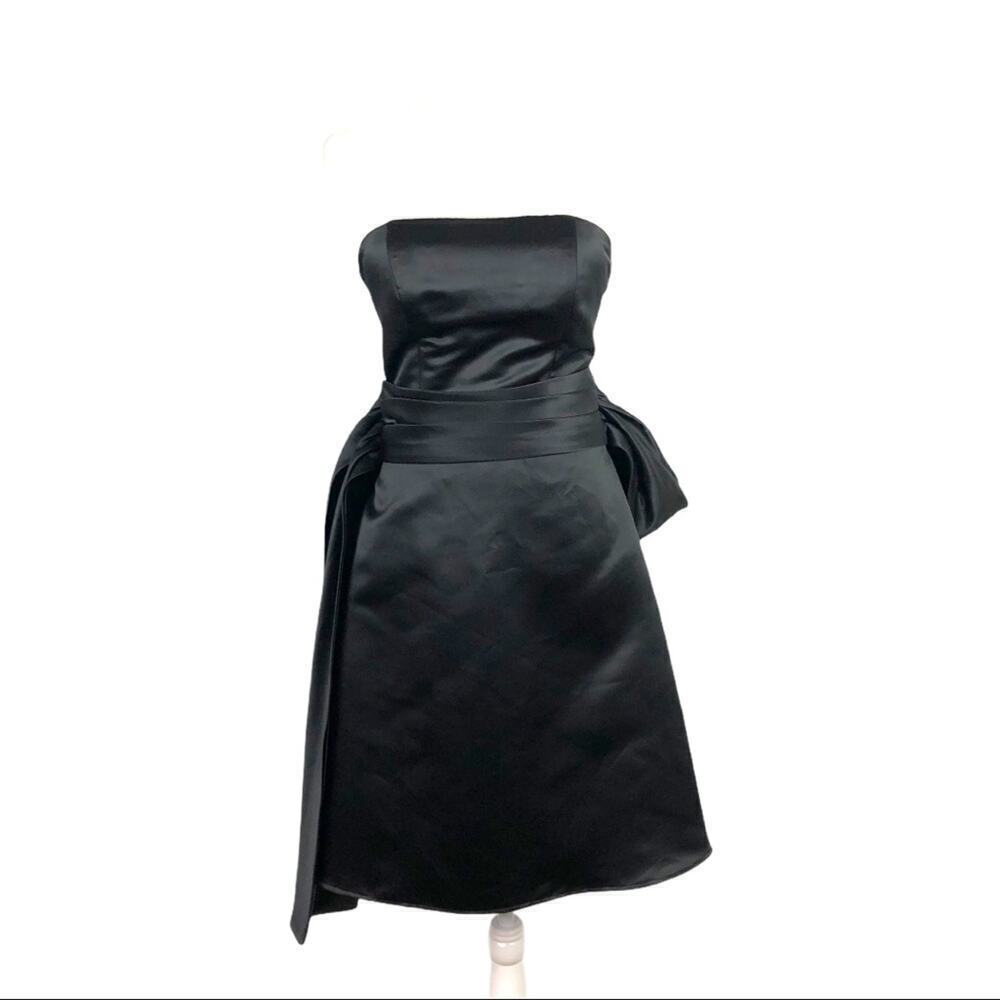 Bill Levkoff Mini Strapless Cocktail Black Dress 6
